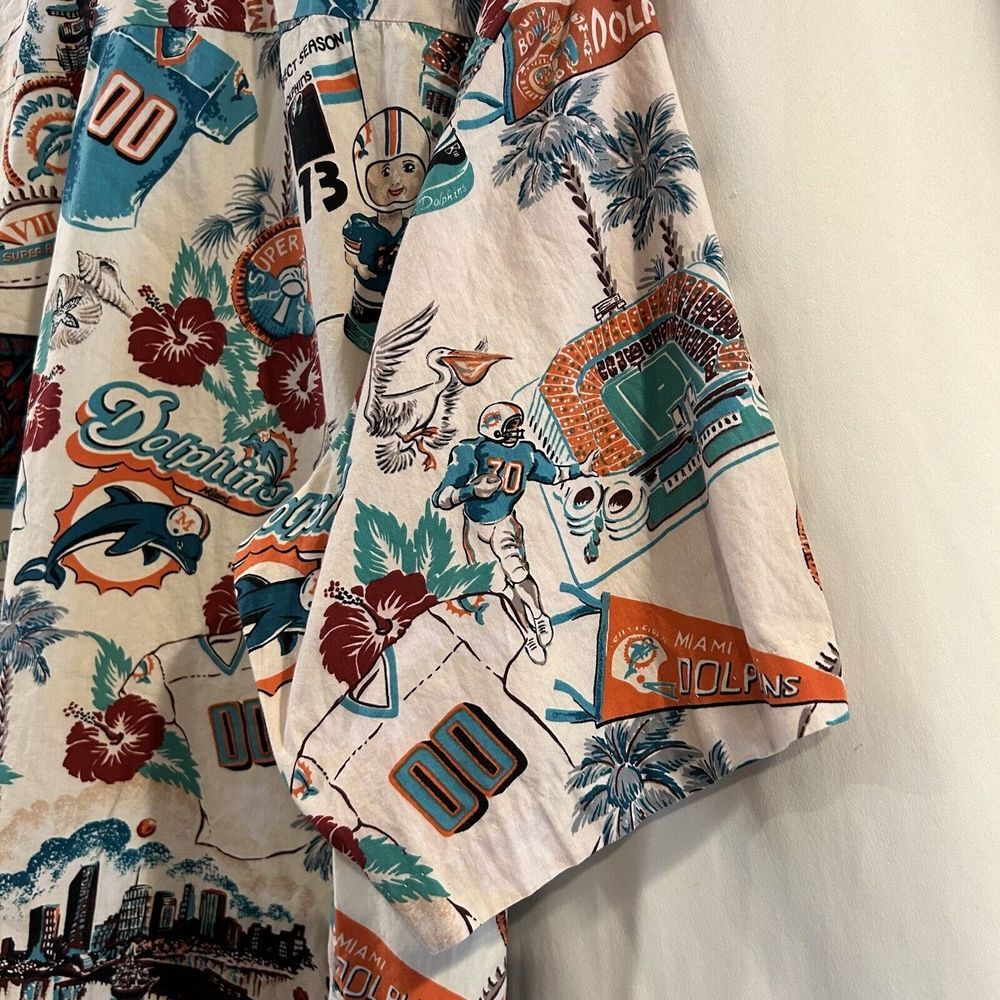 VINTAGE Miami Dolphins Reyn Spooner Shirt Men‎ XXL Green Hawaiian NFL Button Up - Picture 5 of 7